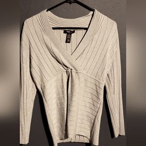 Style & Co. Silver V-neck Top